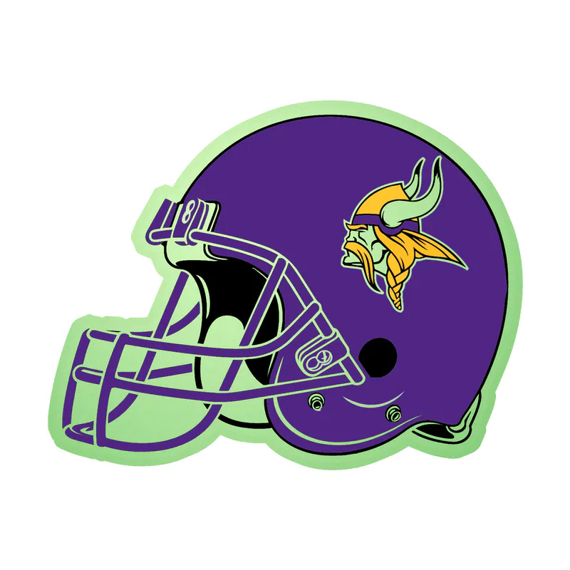 Minnesota Vikings - Purple Helmet - Glow in the Dark Vinyl Sticker - Custom Size