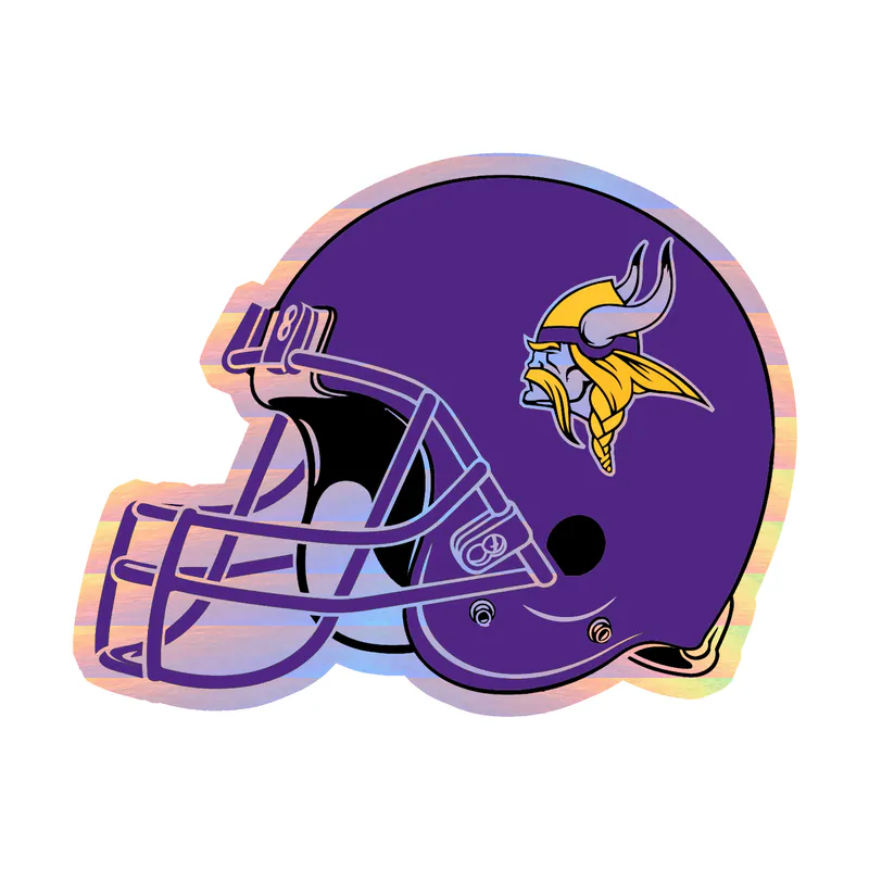 Minnesota Vikings - Purple Helmet - Holographic Vinyl Sticker - Custom Size
