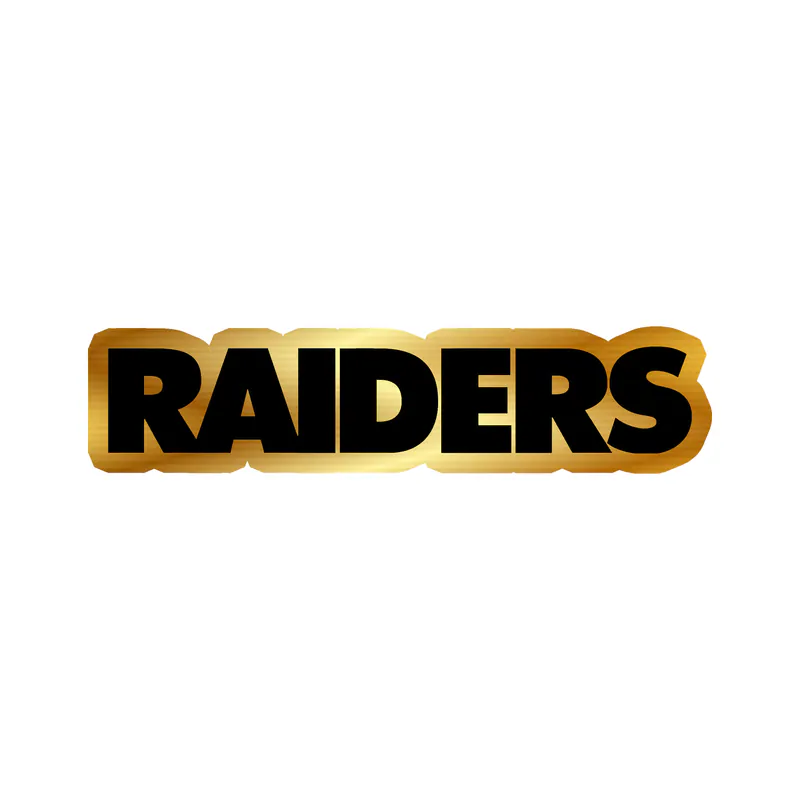 Las Vegas Raiders - Name - Gold Chrome Vinyl Sticker - Custom Size