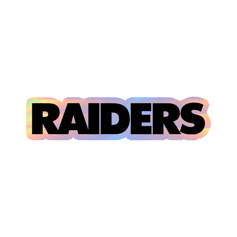 Las Vegas Raiders - Name - Holographic Vinyl Sticker - Custom Size
