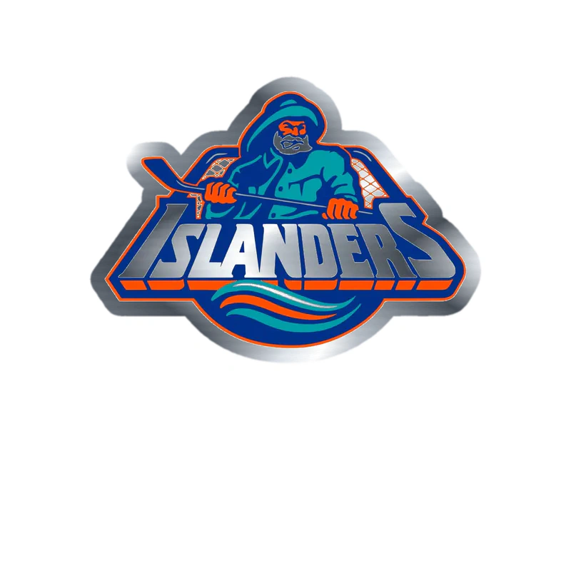 New York Islanders - Islanders - Silver Chrome Vinyl Sticker - Custom Size