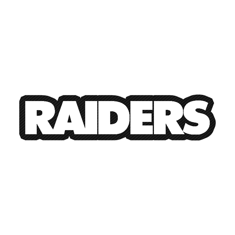 Las Vegas Raiders With Grey Outline Carbon Fiber Vinyl Sticker - Custom Size