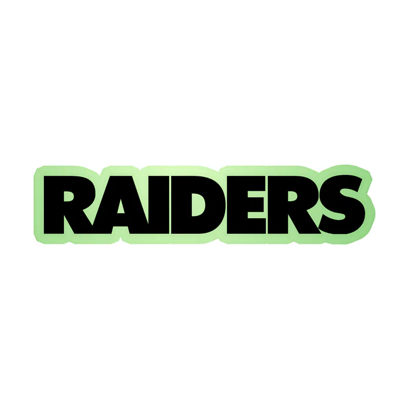 Las Vegas Raiders With Grey Outline Glow in the Dark Vinyl Sticker - Custom Size