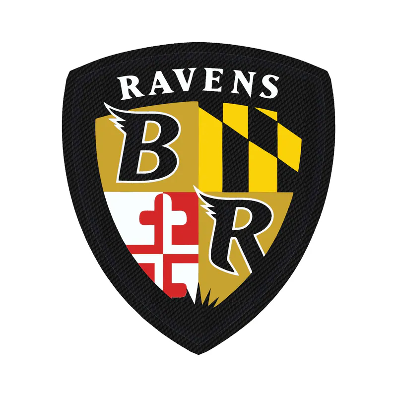 Baltimore Ravens - Shield - Carbon Fiber Vinyl Sticker - Custom Size