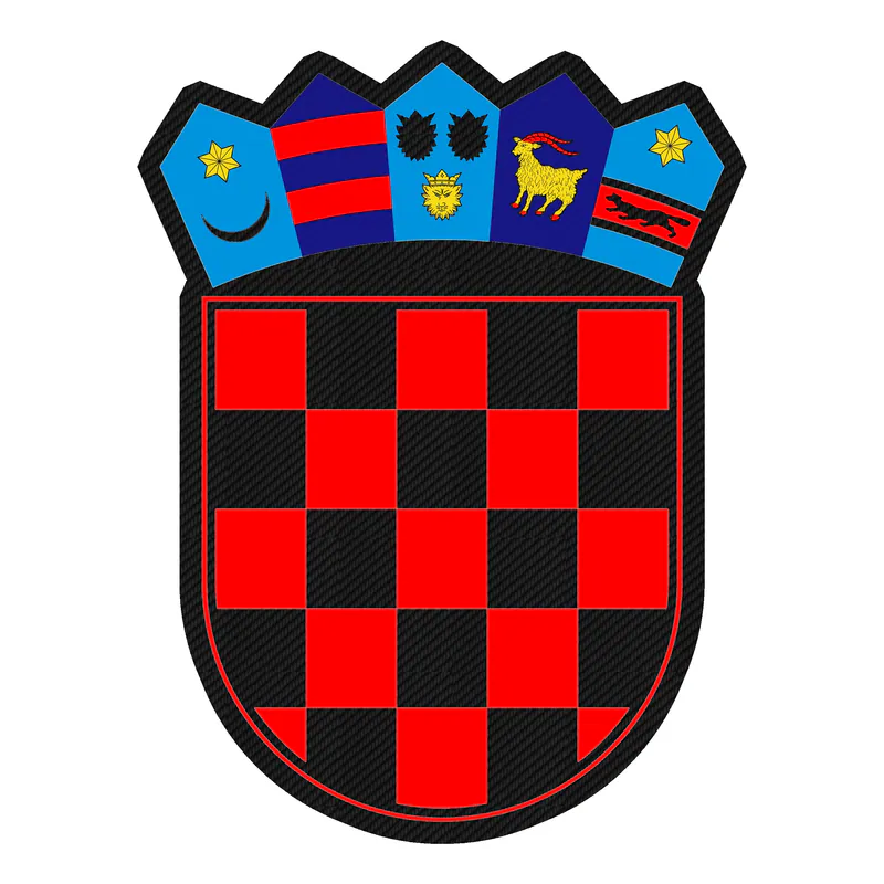 Croatian Crest Carbon Fiber Vinyl Decal