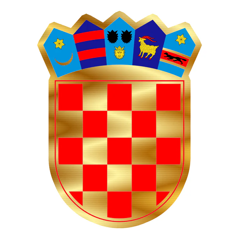 Croatian Crest Gold Chrome Vinyl Decal
