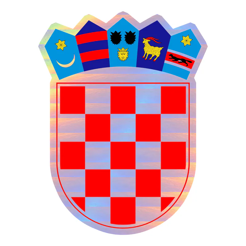 Croatian Crest Holographic Vinyl Decal