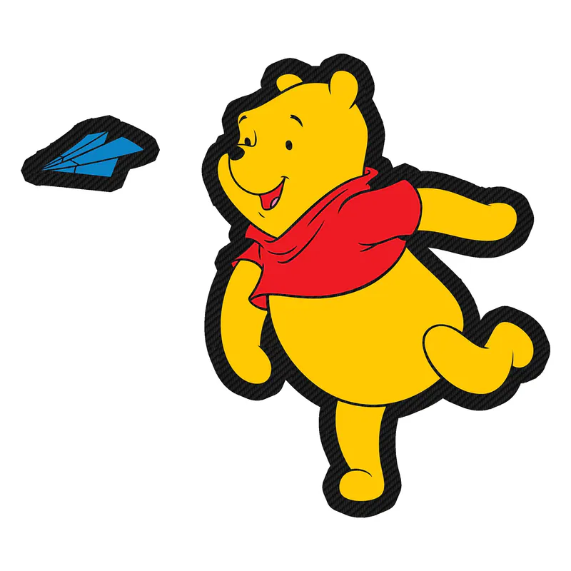 Winnie The Pooh - Carbon Fiber Vinyl Sticker - Custom Size