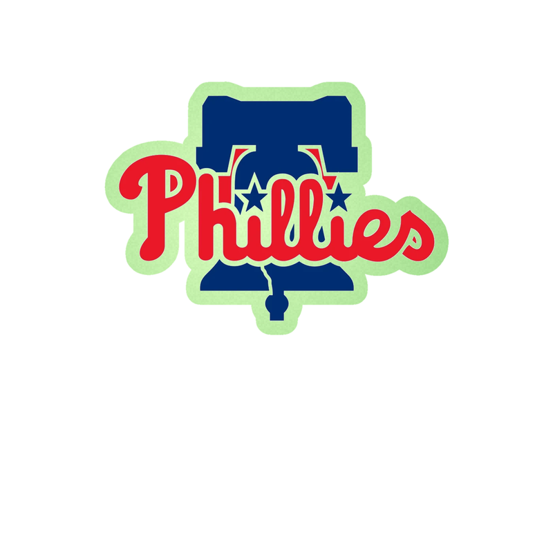 Philadelphia Phillies - Phillies With Bell - Glow in the Dark Vinyl Sticker - Custom Size