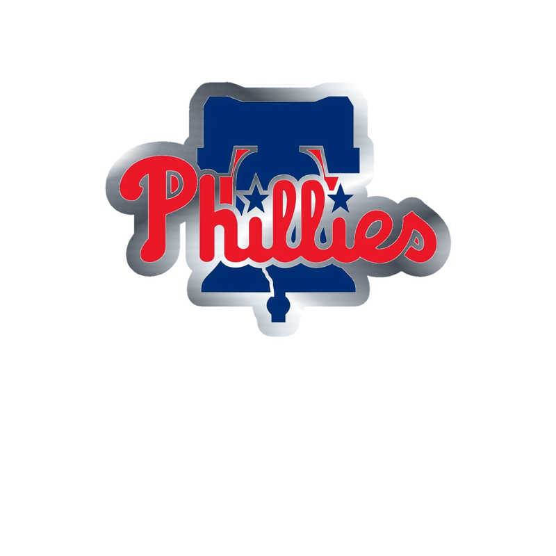 Philadelphia Phillies - Phillies With Bell - Silver Chrome Vinyl Sticker - Custom Size
