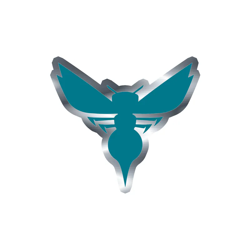 Charlotte hornets - Image 1 - Silver Chrome Vinyl Sticker - Custom Size