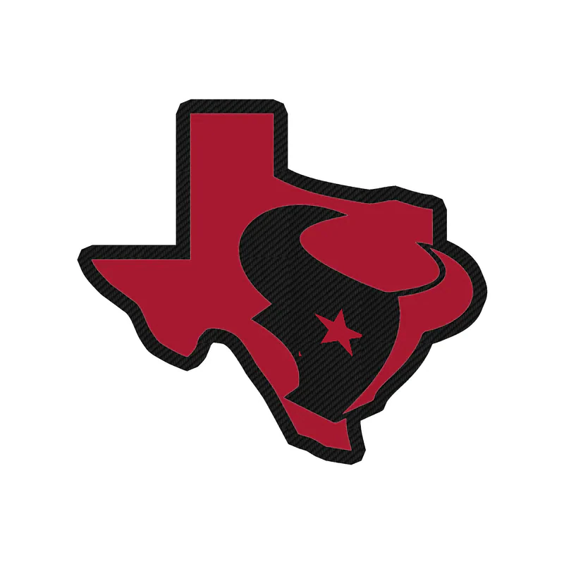 Houston Texans - Red State - Carbon Fiber Vinyl Sticker - Custom Size