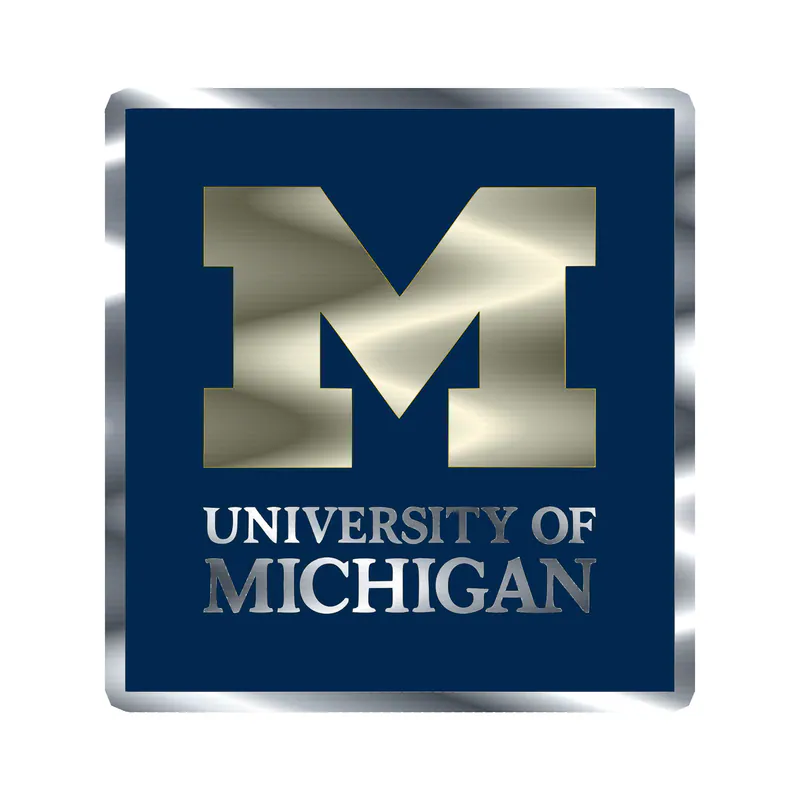 Michigan Wolverines - Image 2 - Silver Chrome Vinyl Decal - Custom Size