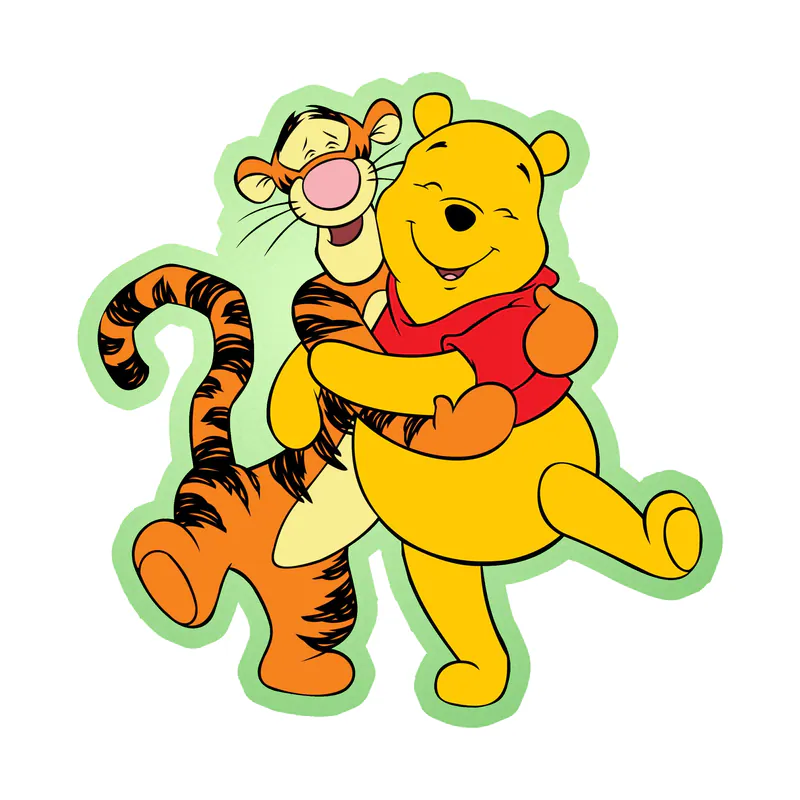 Winnie The Pooh - Pooh And Tigger - Glow in the Dark Vinyl Sticker - Custom Size