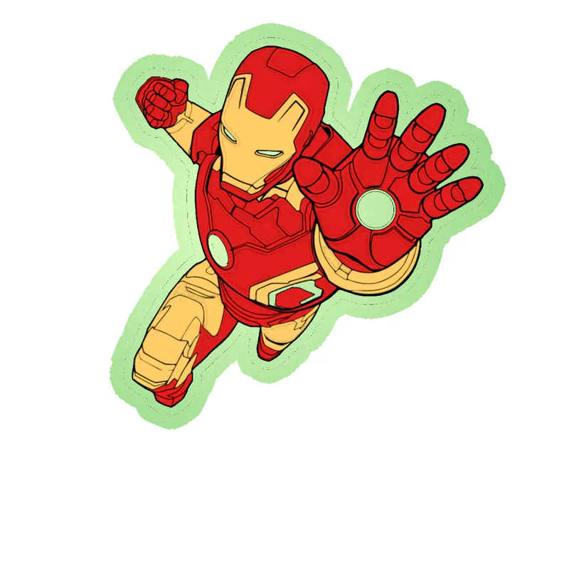 Iron Man - Glow in the Dark Vinyl Sticker - Custom Size