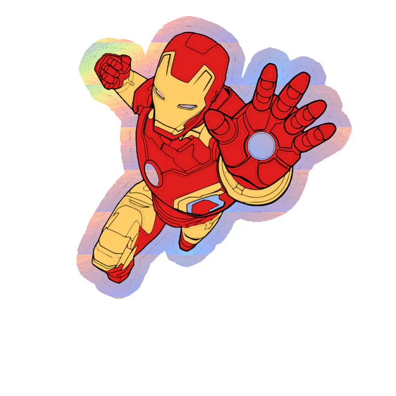 Iron Man - Holographic Vinyl Sticker - Custom Size