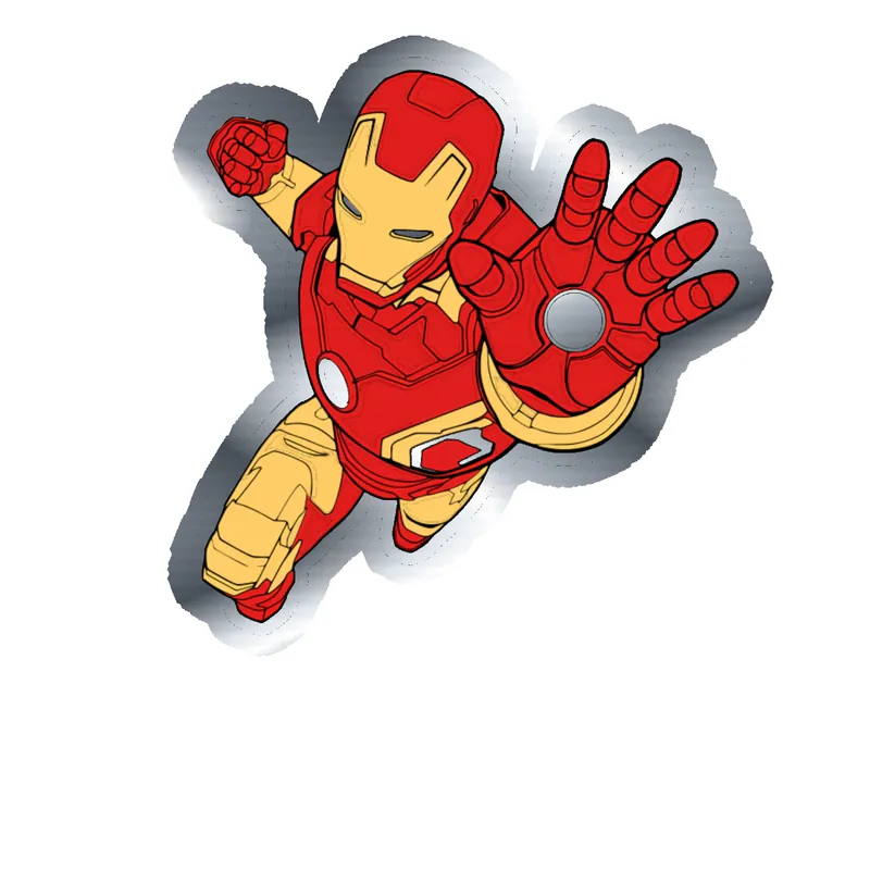 Iron Man - Silver Chrome Vinyl Sticker - Custom Size
