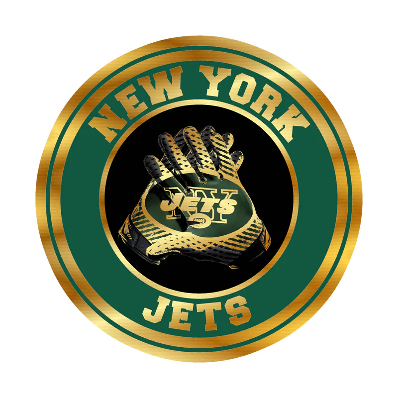 New York Jets - Gold Chrome Vinyl Sticker - Custom Size