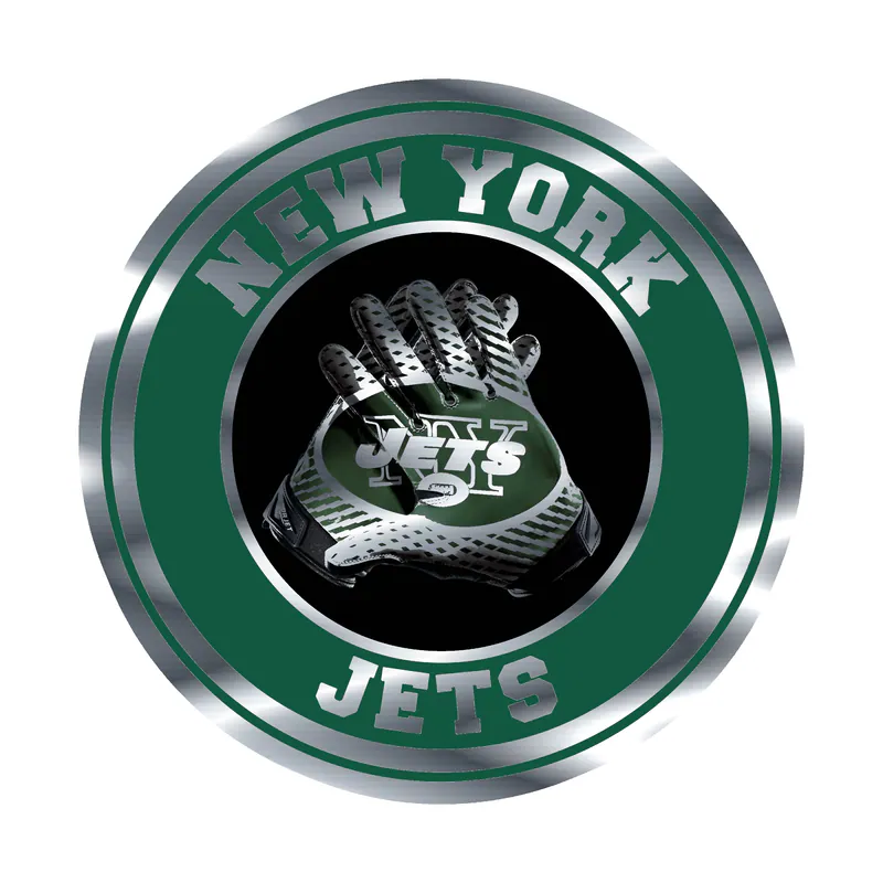 New York Jets - Silver Chrome Vinyl Sticker - Custom Size