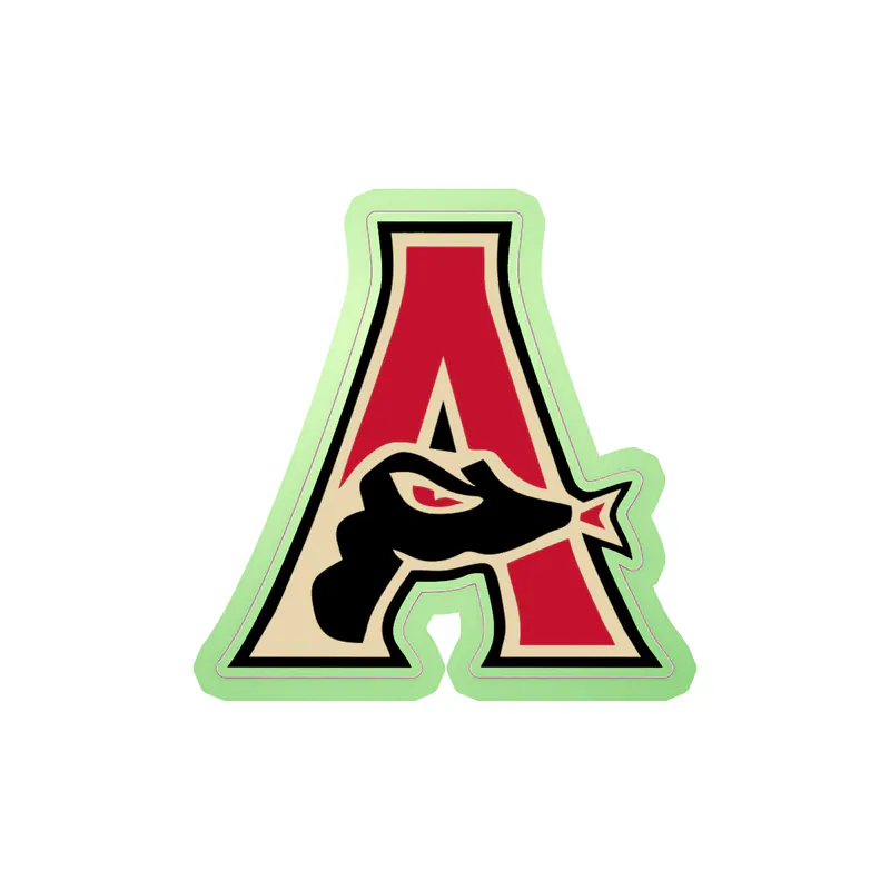 Arizona Diamondbacks - A With Snake - Glow in the Dark Vinyl Sticker - Custom Size