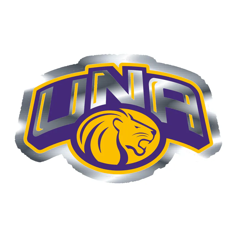North Alabama Lions - UNA - Silver Chrome Vinyl Decal - Custom Size