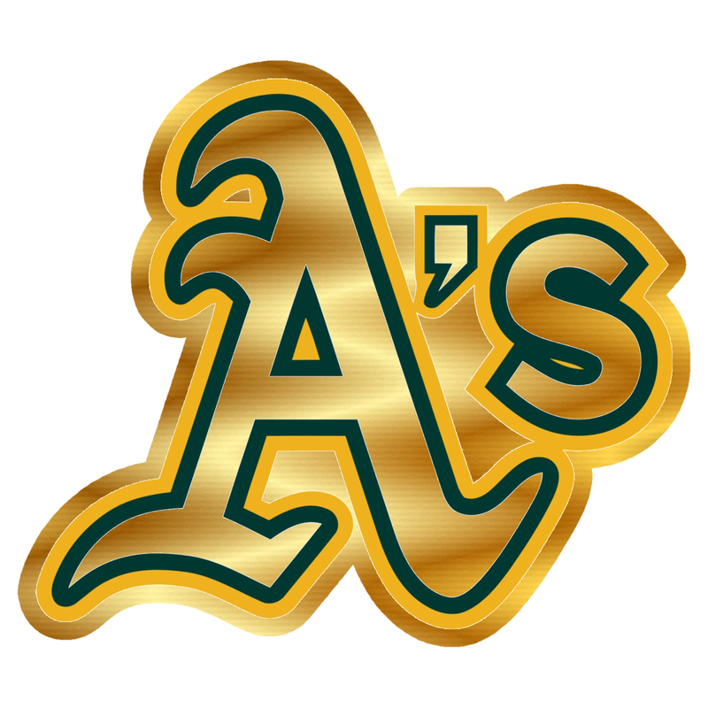 Oakland Athletics - A's - Gold Chrome Vinyl Sticker - Custom Size
