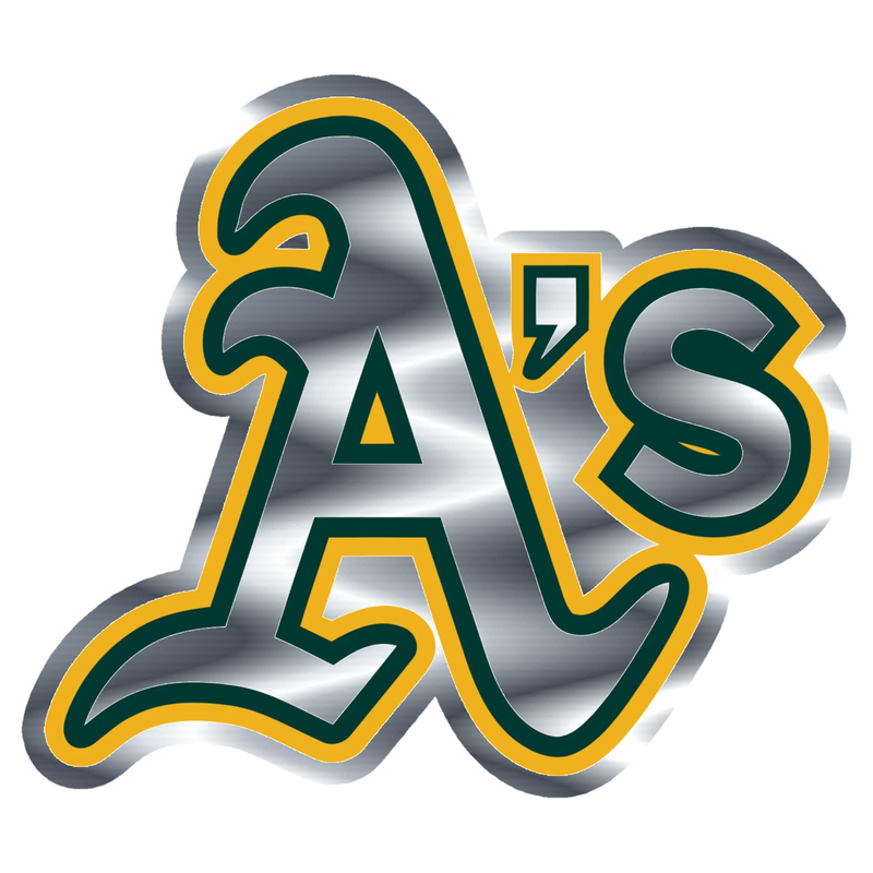 Oakland Athletics - A's - Silver Chrome Vinyl Sticker - Custom Size