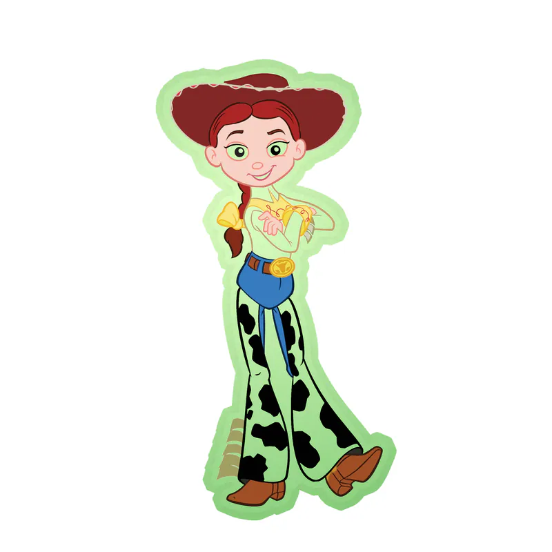 Toy Story Jessie Glow in the Dark Vinyl Sticker - Custom Size