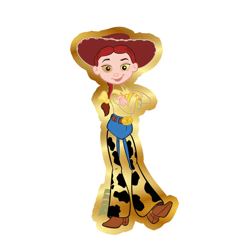 Toy Story Jessie Gold Chrome Vinyl Sticker - Custom Size