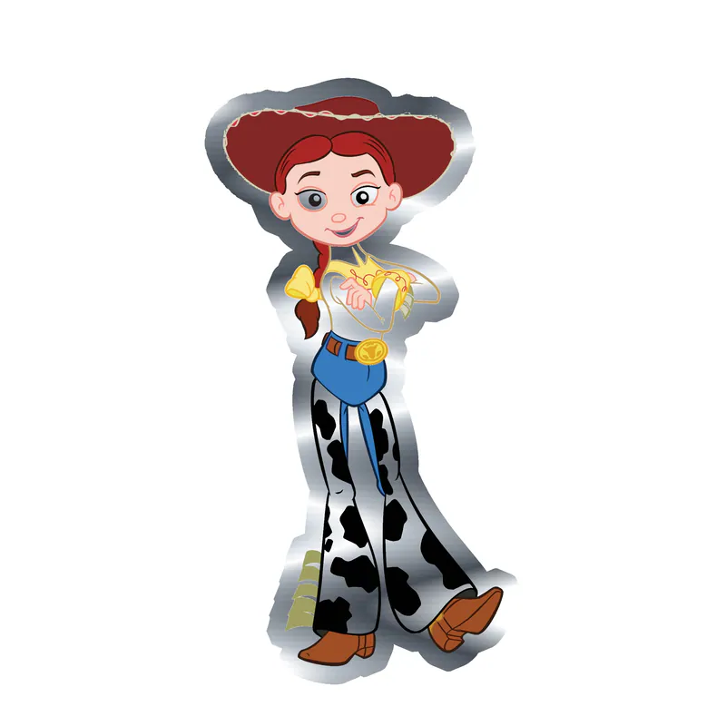 Toy Story Jessie Silver Chrome Vinyl Sticker - Custom Size