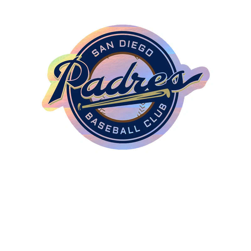 San Diego Padres - Blue Circle Baseball Club - Holographic Vinyl Sticker - Custom Size