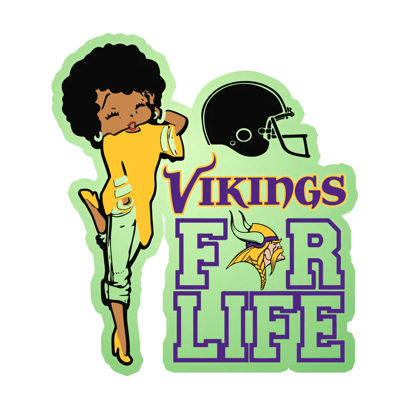 Minnesota Vikings - Vikings For Life - Glow in the Dark Vinyl Sticker - Custom Size