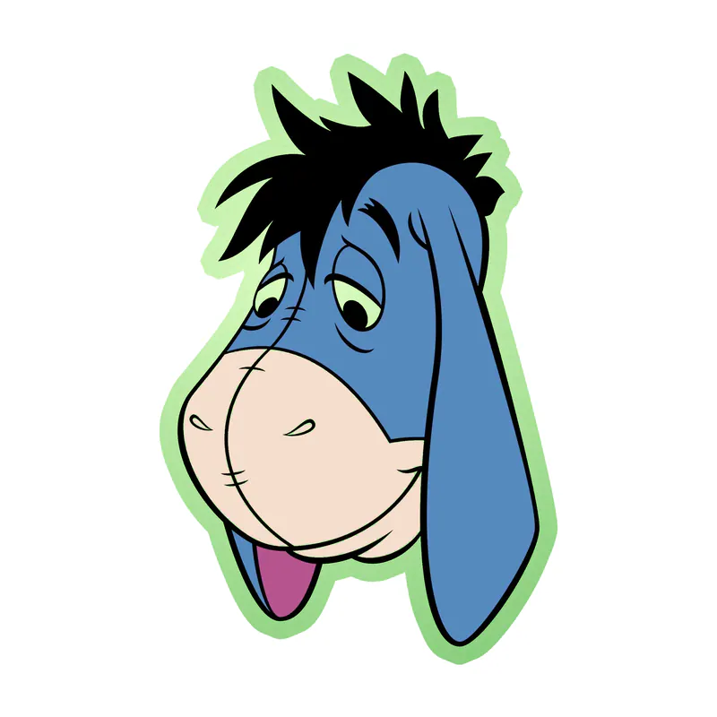 Winnie The Pooh - Eeyore - Glow in the Dark Vinyl Sticker - Custom Size