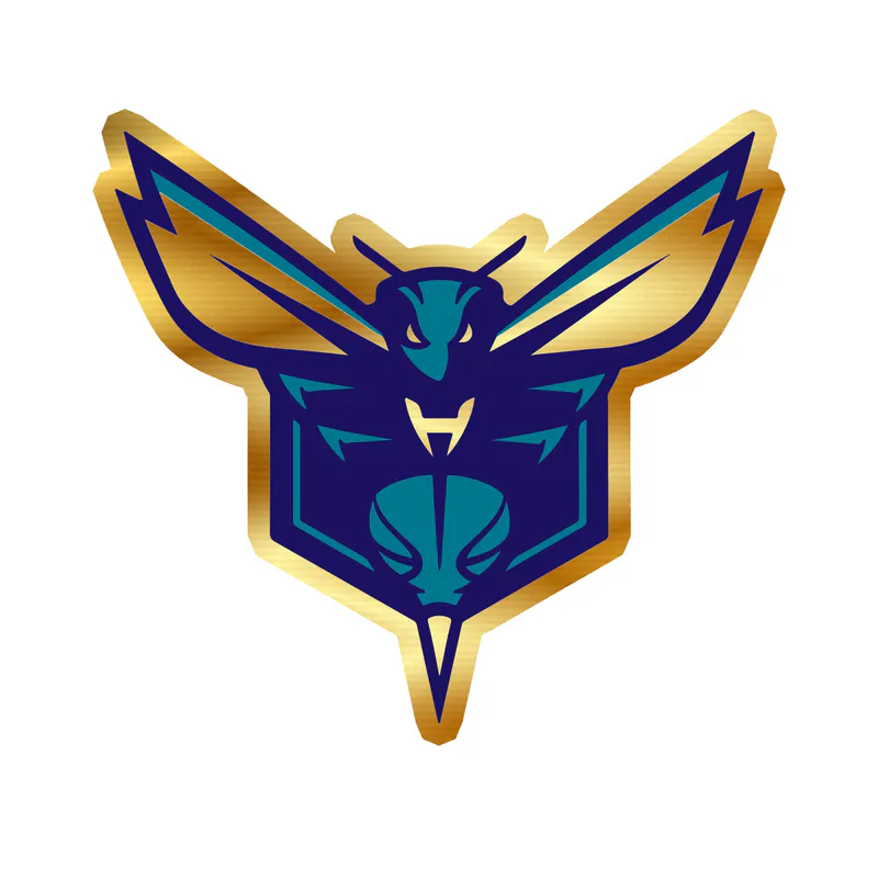 Charlotte hornets - Image 2 - Gold Chrome Vinyl Sticker - Custom Size