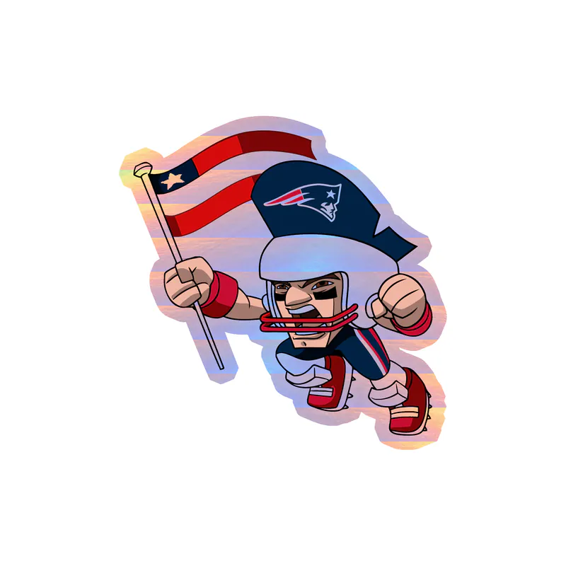 New England Patriots - Image 3 - Holographic Vinyl Sticker - Custom Size