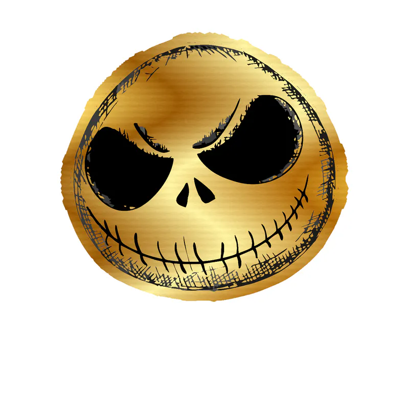 Nightmare Before Christmas Gold Chrome Vinyl Sticker - Custom Size