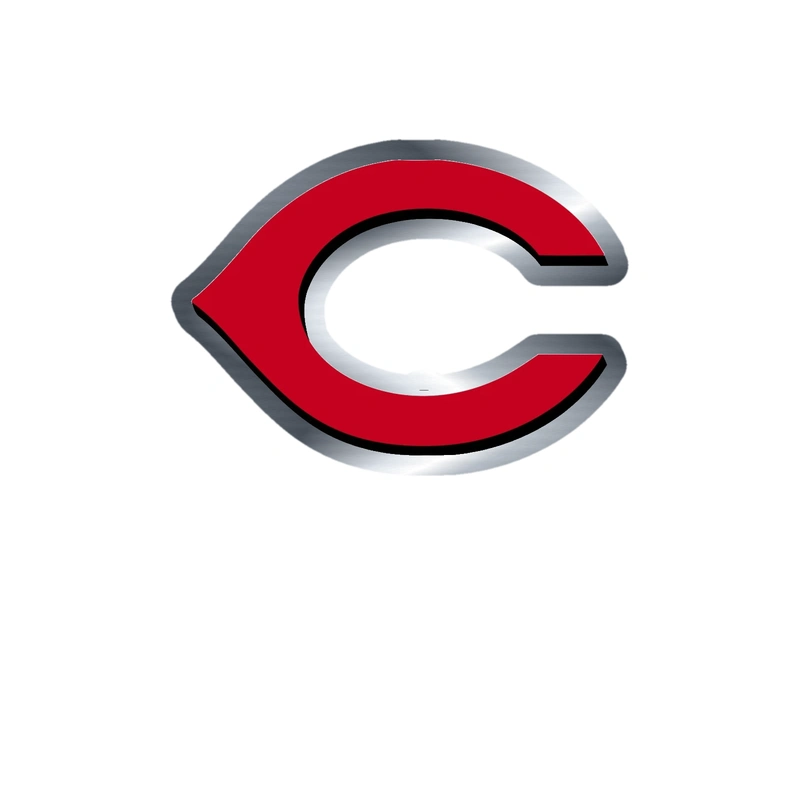 Cincinnati Reds - Red C - Silver Chrome Vinyl Sticker - Custom Size