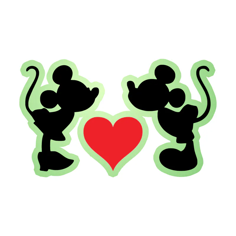 Mickey and Minnie Glow in the Dark Vinyl Sticker - Custom Size