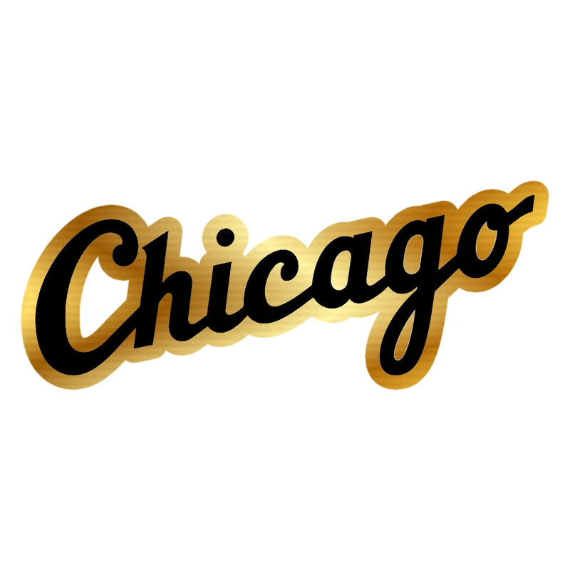 Chicago White Sox - Chicago - Gold Chrome Vinyl Sticker - Custom Size