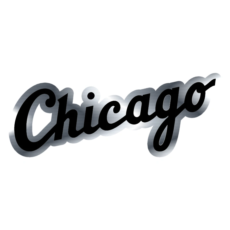 Chicago White Sox - Chicago - Silver Chrome Vinyl Sticker - Custom Size