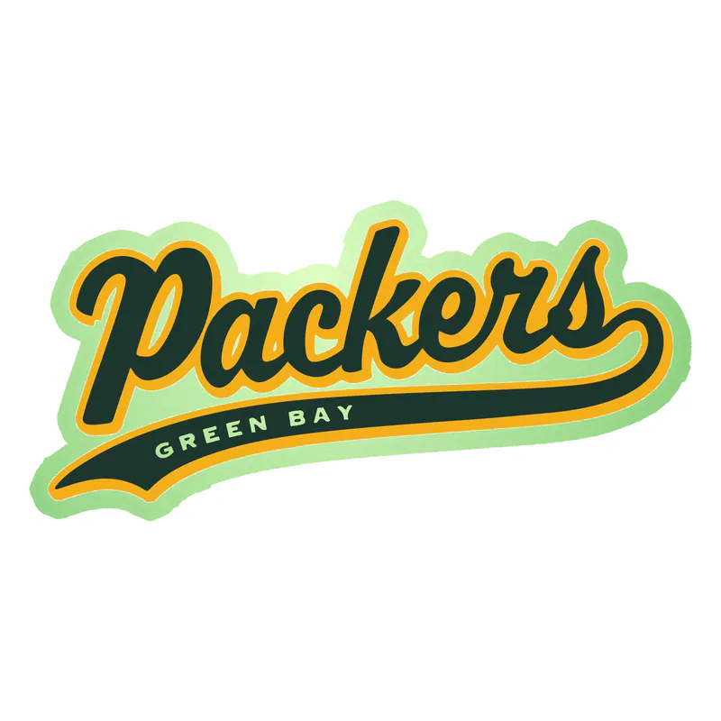 Green Bay Packers - Yellow Packers - Glow in the Dark Vinyl Sticker - Custom Size