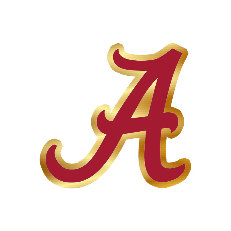 Alabama Crimson Tide - Image 1 - Gold Chrome Vinyl Decal - Custom Size