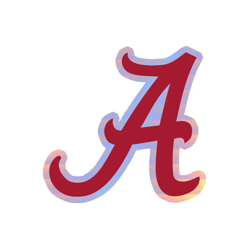 Alabama Crimson Tide - Image 1 - Holographic Vinyl Decal - Custom Size
