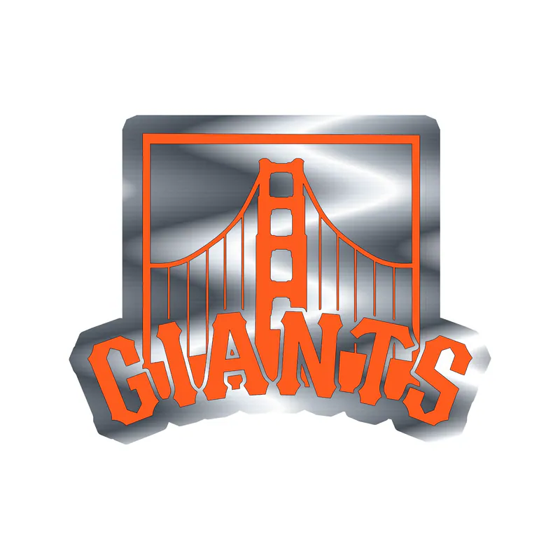 San Francisco Giants - Giants With Bridge - Silver Chrome Vinyl Sticker - Custom Size