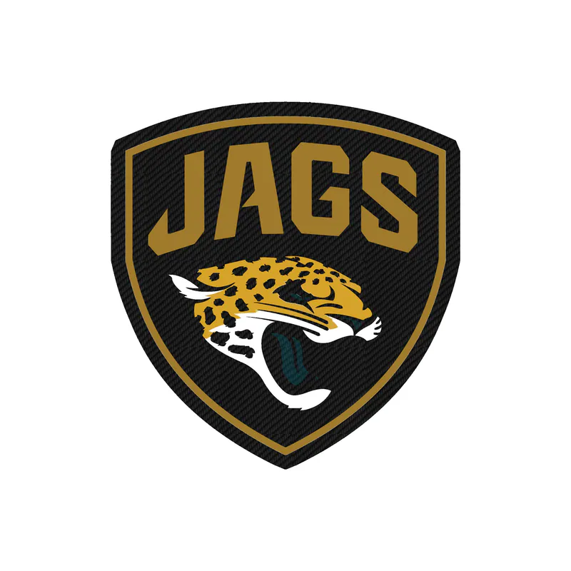 Jacksonville Jaguars - Shield With Jags - Carbon Fiber Vinyl Sticker - Custom Size