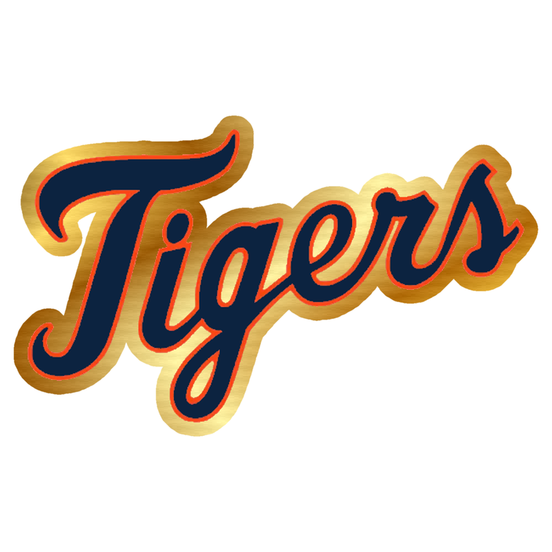 Detroit Tigers - Tiger - Gold Chrome Vinyl Sticker - Custom Size