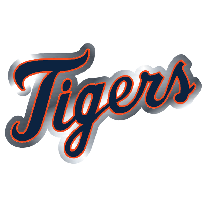 Detroit Tigers - Tiger - Silver Chrome Vinyl Sticker - Custom Size