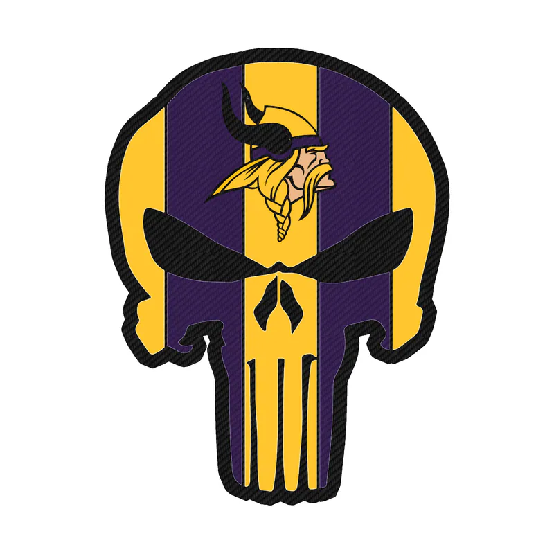 Minnesota Vikings - Punisher - Carbon Fiber Vinyl Sticker - Custom Size