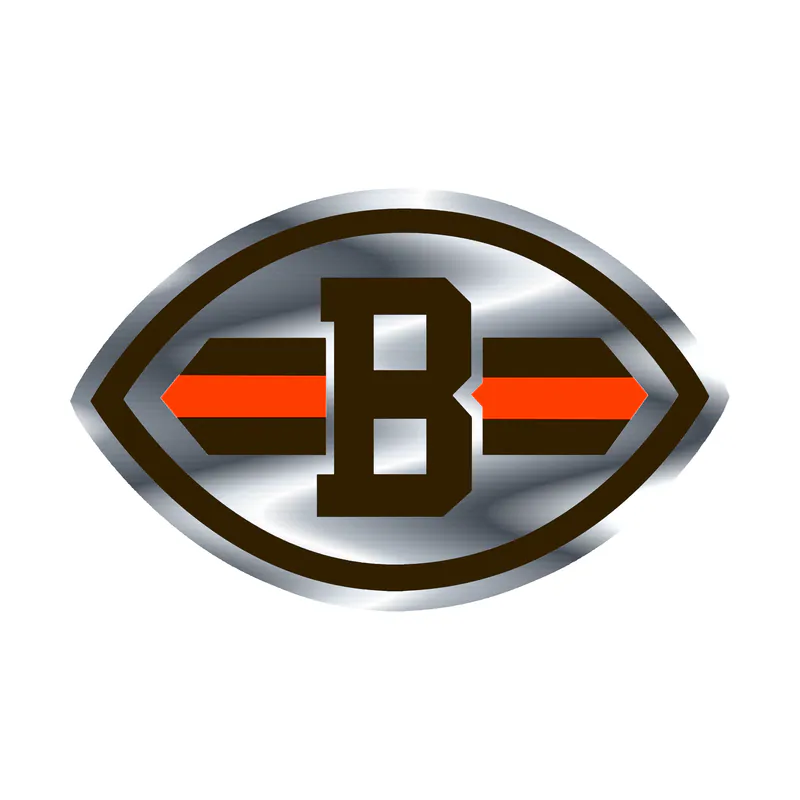 Cleveland Browns - Football - Silver Chrome Vinyl Sticker - Custom Size