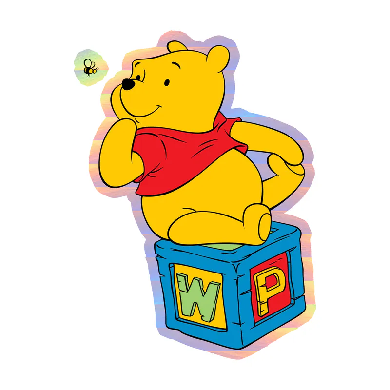 Winnie The Pooh -  Holographic Vinyl Sticker - Custom Size